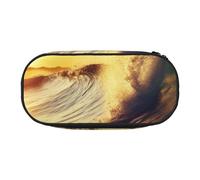 BNVSADC Sunset Sea Surfing Seascape Printed Pencil Case Cute Pencil Bag Pen Pouch Large Stationery Organizer Makeup Bag for Teen Boys Girls School Students Office