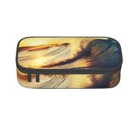 BNVSADC Sunset Sea Surfing Seascape Printed Pencil Case Cute Pencil Box Bag Pen Pouch Office School Stationery Organizer for School Travel Work
