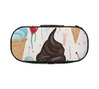 BNVSADC Sweet Ice Cream Printed Pencil Case Cute Pencil Bag Pen Pouch Large Stationery Organizer Makeup Bag for Teen Boys Girls School Students Office