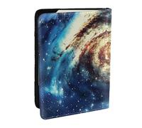 BNVSADC Telescope and Space Galaxy Printed Passport Holder Travel PU Leather Passport Cover Case Organiser for Men Women, 6.5 inch