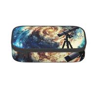 BNVSADC Telescope and Space Galaxy Printed Pencil Case Cute Pencil Box Bag Pen Pouch Office School Stationery Organizer for School Travel Work