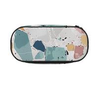 BNVSADC Terrazzo Marble Pastel Printed Pencil Case Cute Pencil Bag Pen Pouch Large Stationery Organizer Makeup Bag for Teen Boys Girls School Students Office