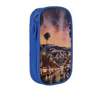 BNVSADC The Old Hollywood Printed Pencil Case for Girls Boys, Large Capacity Pencil Pouch Cute Pencil Box Adult Makeup Bag with 2 Compartments, Blue