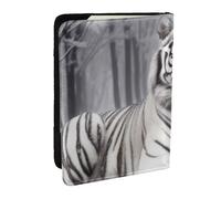 BNVSADC The Wild White Tiger Printed Passport Holder Travel PU Leather Passport Cover Case Organiser for Men Women, 6.5 inch
