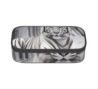 BNVSADC The Wild White Tiger Printed Pencil Case Cute Pencil Box Bag Pen Pouch Office School Stationery Organizer for School Travel Work