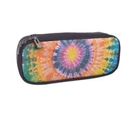 BNVSADC Tie Dye Printed Leather Pencil Pen Case & Makeup Bag - Stylish Pencil Bag Stationery Organizer Pouch for School Office Travel