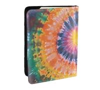 BNVSADC Tie Dye Printed Passport Holder Travel PU Leather Passport Cover Case Organiser for Men Women, 6.5 inch