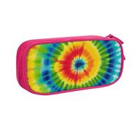 BNVSADC tie dye Rainbow Printed Pencil Case Large Pen Bag Cute Pencil Box Pouch Office School Stationery Organizer for Girls Boys, Pink