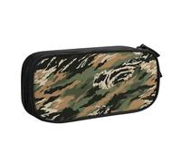 BNVSADC Tiger Stripe Camouflage Printed Pencil Case Large Pen Bag Cute Pencil Box Pouch Office School Stationery Organizer for Girls Boys, Black