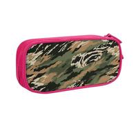 BNVSADC Tiger Stripe Camouflage Printed Pencil Case Large Pen Bag Cute Pencil Box Pouch Office School Stationery Organizer for Girls Boys, Pink