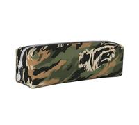 BNVSADC Tiger Stripe Camouflage Printed Pencil Case Leather Pencil Pouch Cute Stationery Pencil Pen Bag with Zipper for School Office Travel