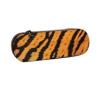 BNVSADC Tiger Striped Pattern Printed Leather Pencil Pen Case & Makeup Bag - Stylish Hard Shell Pencil Bag Stationery Organizer Pouch for School Office Travel