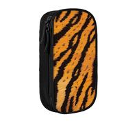 BNVSADC Tiger Striped Pattern Printed Pencil Case for Girls Boys, Large Capacity Pencil Pouch Cute Pencil Box Adult Makeup Bag with 2 Compartments, Black