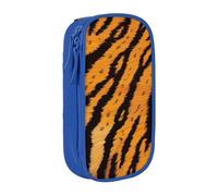 BNVSADC Tiger Striped Pattern Printed Pencil Case for Girls Boys, Large Capacity Pencil Pouch Cute Pencil Box Adult Makeup Bag with 2 Compartments, Blue