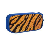 BNVSADC Tiger Striped Pattern Printed Pencil Case Large Pen Bag Cute Pencil Box Pouch Office School Stationery Organizer for Girls Boys, Blue