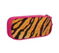 BNVSADC Tiger Striped Pattern Printed Pencil Case Large Pen Bag Cute Pencil Box Pouch Office School Stationery Organizer for Girls Boys, Pink