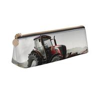 BNVSADC Tractor Agriculture Tranquil Printed Triangle Pencil Case Leather Pencil Pouch Cute Stationery Pencil Pen Bag for School Office Travel