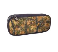 BNVSADC Trees Camoflauge Printed Leather Pencil Pen Case & Makeup Bag - Stylish Pencil Bag Stationery Organizer Pouch for School Office Travel