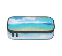 BNVSADC Tropical Beach Palm Theme Printed Pencil Case Cute Pencil Box Bag Pen Pouch Office School Stationery Organizer for School Travel Work