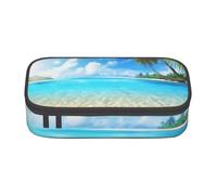 BNVSADC Tropical Beach Plant Theme Printed Pencil Case Cute Pencil Box Bag Pen Pouch Office School Stationery Organizer for School Travel Work