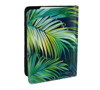 BNVSADC Tropical Palm Leaves Printed Passport Holder Travel PU Leather Passport Cover Case Organiser for Men Women, 6.5 inch