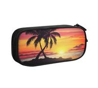 BNVSADC Tropical Palm Tree Printed Pencil Case Large Pen Bag Cute Pencil Box Pouch Office School Stationery Organizer for Girls Boys, Black