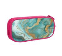 BNVSADC Turquoise Gold Marble Printed Pencil Case Large Pen Bag Cute Pencil Box Pouch Office School Stationery Organizer for Girls Boys, Pink