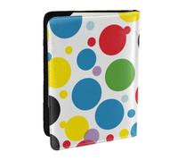 BNVSADC Twister Polka Dots Printed Passport Holder Travel PU Leather Passport Cover Case Organiser for Men Women, 6.5 inch