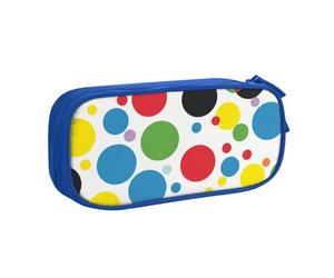 BNVSADC Twister Polka Dots Printed Pencil Case Large Pen Bag Cute Pencil Box Pouch Office School Stationery Organizer for Girls Boys, Blue