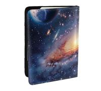 BNVSADC Universe Galaxy Outer Space Printed Passport Holder Travel PU Leather Passport Cover Case Organiser for Men Women, 6.5 inch