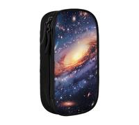 BNVSADC Universe Galaxy Outer Space Printed Pencil Case for Girls Boys, Large Capacity Pencil Pouch Cute Pencil Box Adult Makeup Bag with 2 Compartments, Black