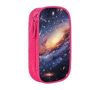 BNVSADC Universe Galaxy Outer Space Printed Pencil Case for Girls Boys, Large Capacity Pencil Pouch Cute Pencil Box Adult Makeup Bag with 2 Compartments, Pink