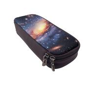 BNVSADC Universe Galaxy Outer Space Printed PU Leather Flip Pencil Case, Cute Pencil Box Pen Bag Stationery Organizer Makeup Bag for School Office Travel