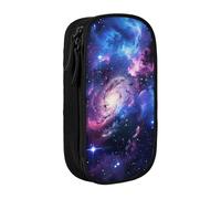 BNVSADC Universe Galaxy Star Space Printed Pencil Case for Girls Boys, Large Capacity Pencil Pouch Cute Pencil Box Adult Makeup Bag with 2 Compartments, Black