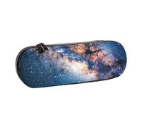 BNVSADC Universe Space Printed Leather Pencil Pen Case & Makeup Bag - Stylish Hard Shell Pencil Bag Stationery Organizer Pouch for School Office Travel