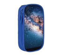 BNVSADC Universe Space Printed Pencil Case for Girls Boys, Large Capacity Pencil Pouch Cute Pencil Box Adult Makeup Bag with 2 Compartments, Blue