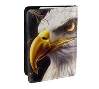 BNVSADC US Bald Eagle Printed Passport Holder Travel PU Leather Passport Cover Case Organiser for Men Women, 6.5 inch