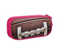 BNVSADC US Football Laces Printed Pencil Case Large Pen Bag Cute Pencil Box Pouch Office School Stationery Organizer for Girls Boys, Pink