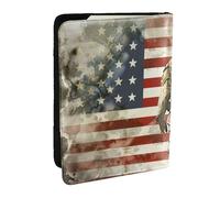 BNVSADC US Military Soldiers Patriotic Memorial Day Printed Passport Holder Travel PU Leather Passport Cover Case Organiser for Men Women, 6.5 inch