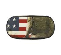 BNVSADC US Military Soldiers Patriotic Memorial Day Printed Pencil Case Cute Pencil Bag Pen Pouch Large Stationery Organizer Makeup Bag for Teen Boys Girls School Students Office