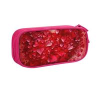 BNVSADC Valentine Day Heart Flower Printed Pencil Case Large Pen Bag Cute Pencil Box Pouch Office School Stationery Organizer for Girls Boys, Pink