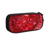 BNVSADC Valentine Day Heart Flower Printed Pencil Case Large Pen Bag Cute Pencil Box Pouch Office School Stationery Organizer for Girls Boys, Black