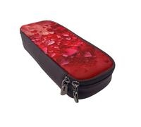 BNVSADC Valentine Day Heart Flower Printed PU Leather Flip Pencil Case, Cute Pencil Box Pen Bag Stationery Organizer Makeup Bag for School Office Travel