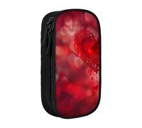 BNVSADC Valentine's Day Flower Printed Pencil Case for Girls Boys, Large Capacity Pencil Pouch Cute Pencil Box Adult Makeup Bag with 2 Compartments, Black