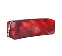 BNVSADC Valentine's Day Flower Printed Pencil Case Leather Pencil Pouch Cute Stationery Pencil Pen Bag with Zipper for School Office Travel