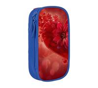 BNVSADC Valentine's Day Printed Pencil Case for Girls Boys, Large Capacity Pencil Pouch Cute Pencil Box Adult Makeup Bag with 2 Compartments, Blue
