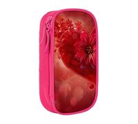 BNVSADC Valentine's Day Printed Pencil Case for Girls Boys, Large Capacity Pencil Pouch Cute Pencil Box Adult Makeup Bag with 2 Compartments, Pink