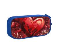 BNVSADC Valentine's Day Printed Pencil Case Large Pen Bag Cute Pencil Box Pouch Office School Stationery Organizer for Girls Boys, Blue