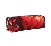 BNVSADC Valentine's Day Printed Pencil Case Leather Pencil Pouch Cute Stationery Pencil Pen Bag with Zipper for School Office Travel