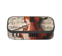 BNVSADC Violin Sheet Music Printed Pencil Case Cute Pencil Box Bag Pen Pouch Office School Stationery Organizer for School Travel Work